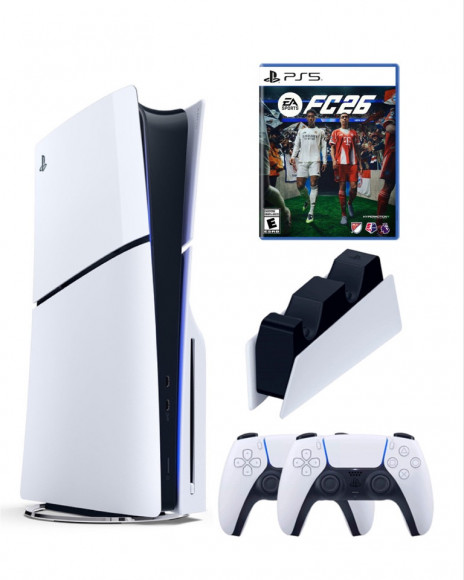 Приставка Sony Playstation 5 slim 1 Tb+2-ой геймпад(белый)+зарядное+FC 26