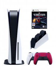 Игровая приставка Sony PlayStation 5 (3-ревизия)+2-й геймпад(красный)+зарядное+Майлз Моралес, 825 ГБ Игровая приставка Sony PlayStation 5 (3-ревизия)+2-й геймпад(красный)+зарядное+Майлз Моралес, 825 ГБ