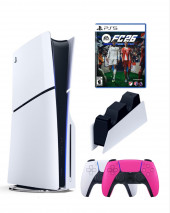 Приставка Sony Playstation 5 slim 1 Tb+2-ой геймпад(розовый)+зарядное+FC 26