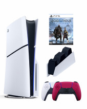 Приставка Sony Playstation 5 slim 1 Tb+2-ой геймпад(красный)+зарядное+God of War Приставка Sony Playstation 5 slim 1 Tb+2-ой геймпад(красный)+зарядное+God of War