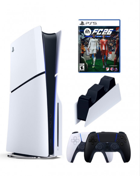 Приставка Sony Playstation 5 slim 1 Tb+2-ой геймпад(черный)+зарядное+FC 26