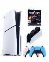 Приставка Sony Playstation 5 slim 1 Tb+2-ой геймпад(голубой)+зарядное+Майлс Моралес Приставка Sony Playstation 5 slim 1 Tb+2-ой геймпад(голубой)+зарядное+Майлс Моралес
