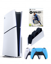Приставка Sony Playstation 5 slim 1 Tb+2-ой геймпад(голубой)+зарядное+Fifa 23 Приставка Sony Playstation 5 slim 1 Tb+2-ой геймпад(голубой)+зарядное+Fifa 23
