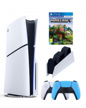 Приставка Sony Playstation 5 slim 1 Tb+2-ой геймпад(голубой)+зарядное+Майнкрафт Приставка Sony Playstation 5 slim 1 Tb+2-ой геймпад(голубой)+зарядное+Майнкрафт