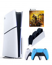 Приставка Sony Playstation 5 slim 1 Tb+2-ой геймпад(голубой)+зарядное+Mortal Kombat Ultimate Приставка Sony Playstation 5 slim 1 Tb+2-ой геймпад(голубой)+зарядное+Mortal Kombat Ultimate
