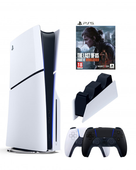 Приставка Sony Playstation 5 slim 1 Tb+2-ой геймпад(черный)+зарядное+Игра Один из нас 2