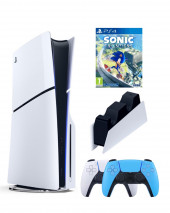Приставка Sony Playstation 5 slim 1 Tb+2-ой геймпад(голубой)+зарядное+Sonic Приставка Sony Playstation 5 slim 1 Tb+2-ой геймпад(голубой)+зарядное+Sonic