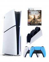 Приставка Sony Playstation 5 slim 1 Tb+2-ой геймпад(голубой)+зарядное+Метро Приставка Sony Playstation 5 slim 1 Tb+2-ой геймпад(голубой)+зарядное+Метро
