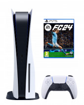 Игровая приставка Sony PlayStation 5 + Игра FC 24, русская версия, 825 ГБ Игровая приставка Sony PlayStation 5 + Игра FC 24, русская версия, 825 ГБ