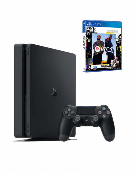 Игровая приставка Sony PlayStation 4 Slim 1000 ГБ HDD+Игра UFC 4 для PlayStation 4, диск