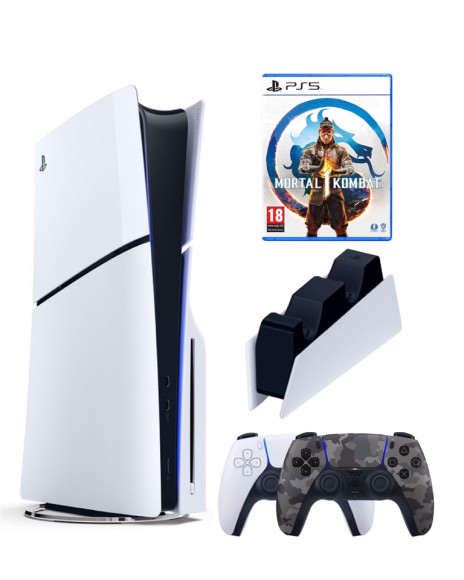 Приставка Sony Playstation 5 slim 1 Tb+2-ой геймпад(Camo)+зарядное+Мортал 1