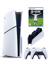Приставка Sony Playstation 5 slim 1 Tb+2-ой геймпад(белый)+зарядное+FC25 Приставка Sony Playstation 5 slim 1 Tb+2-ой геймпад(белый)+зарядное+FC25