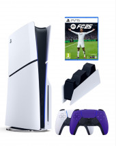 Приставка Sony Playstation 5 slim 1 Tb+2-ой геймпад(пурпурный)+зарядное+FC25 Приставка Sony Playstation 5 slim 1 Tb+2-ой геймпад(пурпурный)+зарядное+FC25