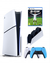 Приставка Sony Playstation 5 slim 1 Tb+2-ой геймпад(голубой)+зарядное+FC25 Приставка Sony Playstation 5 slim 1 Tb+2-ой геймпад(голубой)+зарядное+FC25