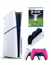 Приставка Sony Playstation 5 slim 1 Tb+2-ой геймпад(розовый)+зарядное+FC25 Приставка Sony Playstation 5 slim 1 Tb+2-ой геймпад(розовый)+зарядное+FC25