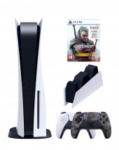 Игровая приставка Sony PlayStation 5 (3-ревизия)+2-й геймпад(камуфляж)+зарядное+Witcher 3 Игровая приставка Sony PlayStation 5 (3-ревизия)+2-й геймпад(камуфляж)+зарядное+Witcher 3