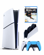 Приставка Sony Playstation 5 slim 1 Tb+2-ой геймпад(голубой)+зарядное+NHL25