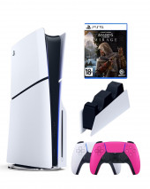 Приставка Sony Playstation 5 slim 1 Tb+2-ой геймпад(розовый)+зарядное+Assassins Mirage Приставка Sony Playstation 5 slim 1 Tb+2-ой геймпад(розовый)+зарядное+Assassins Mirage