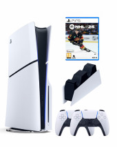 Приставка Sony Playstation 5 slim 1 Tb+2-ой геймпад(белый)+зарядное+NHL25