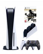 Игровая приставка Sony PlayStation 5 (3-ревизия)+2-й геймпад(камуфляж)+зарядное+Призрак Цусимы, 825 ГБ Игровая приставка Sony PlayStation 5 (3-ревизия)+2-й геймпад(камуфляж)+зарядное+Призрак Цусимы, 825 ГБ