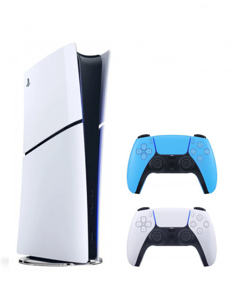 Игровая консоль Sony PlayStation 5 Slim Digital(без дисковода), с 2-м геймпадом(Blue)