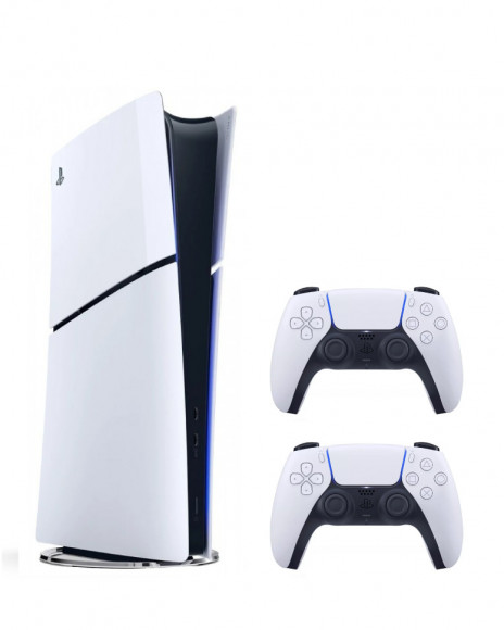 Игровая консоль Sony PlayStation 5 Slim Digital(без дисковода), с 2-м геймпадом(White)