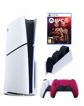 Приставка Sony Playstation 5 slim 1 Tb+2-ой геймпад(красный)+зарядное+UFC5 Приставка Sony Playstation 5 slim 1 Tb+2-ой геймпад(красный)+зарядное+UFC5