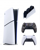 Игровая консоль Sony PlayStation 5 Slim Digital(без дисковода)+2-ой геймпад(camo)+зарядка