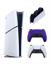 Игровая консоль Sony PlayStation 5 Slim Digital(без дисковода)+2-ой геймпад(purple)+зарядка