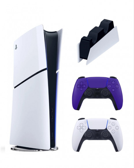 Игровая консоль Sony PlayStation 5 Slim Digital(без дисковода)+2-ой геймпад(purple)+зарядка