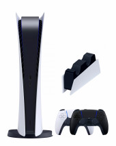 Игровая приставка Sony PlayStation 5 Digital Edition+2-ой геймпад(черный)+зарядное