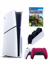 Приставка Sony Playstation 5 slim 1 Tb+2-ой геймпад(красный)+зарядное+Майнкрафт Приставка Sony Playstation 5 slim 1 Tb+2-ой геймпад(красный)+зарядное+Майнкрафт
