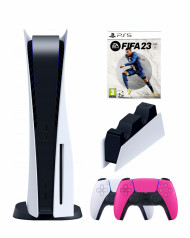 Игровая приставка Sony PlayStation 5 (3-ревизия)+2-й геймпад(розовый)+зарядное+Fifa 23, 825 ГБ Игровая приставка Sony PlayStation 5 (3-ревизия)+2-й геймпад(розовый)+зарядное+Fifa 23, 825 ГБ