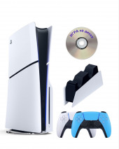 Приставка Sony Playstation 5 slim 1 Tb+2-ой геймпад(синий)+зарядное+Игра на диске Приставка Sony Playstation 5 slim 1 Tb+2-ой геймпад(синий)+зарядное+Игра на диске